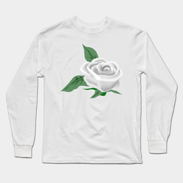 White rose Long Sleeve T-Shirt by Robie